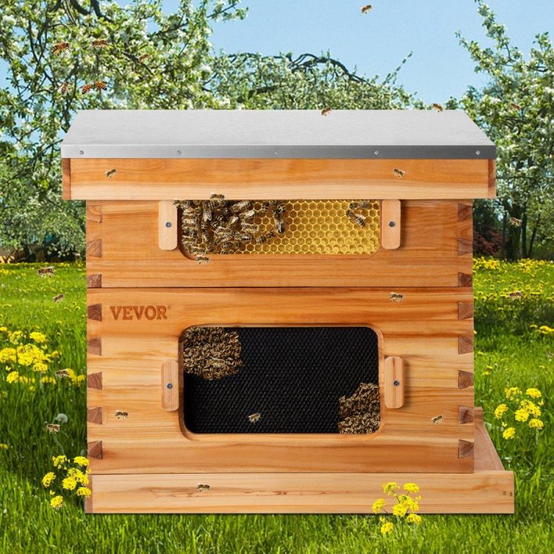 Beekeeping Supplies | Beehive Box Kit Bee Honey Hive 20 Frames 1 Deep 1 Medium Natural Fir Wood Agriculture & Forestry Equipment Beekeeping Supplies