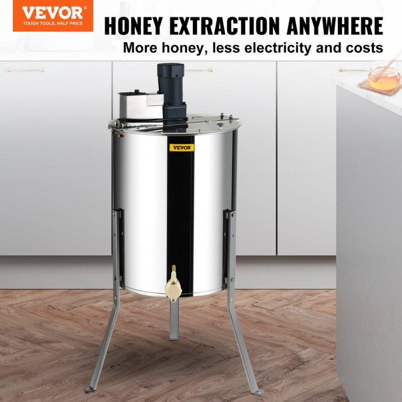 Beekeeping Supplies | Electric Honey Extractor, 4/8 Frames Honey Spinner Extractor, Stainless Steel Beekeeping Extraction, Apiary Centrifuge Equipment with Height Adjustable Stand, Honeycomb Drum Spinner with Lid Agriculture & Forestry Equipment Beekeeping Supplies