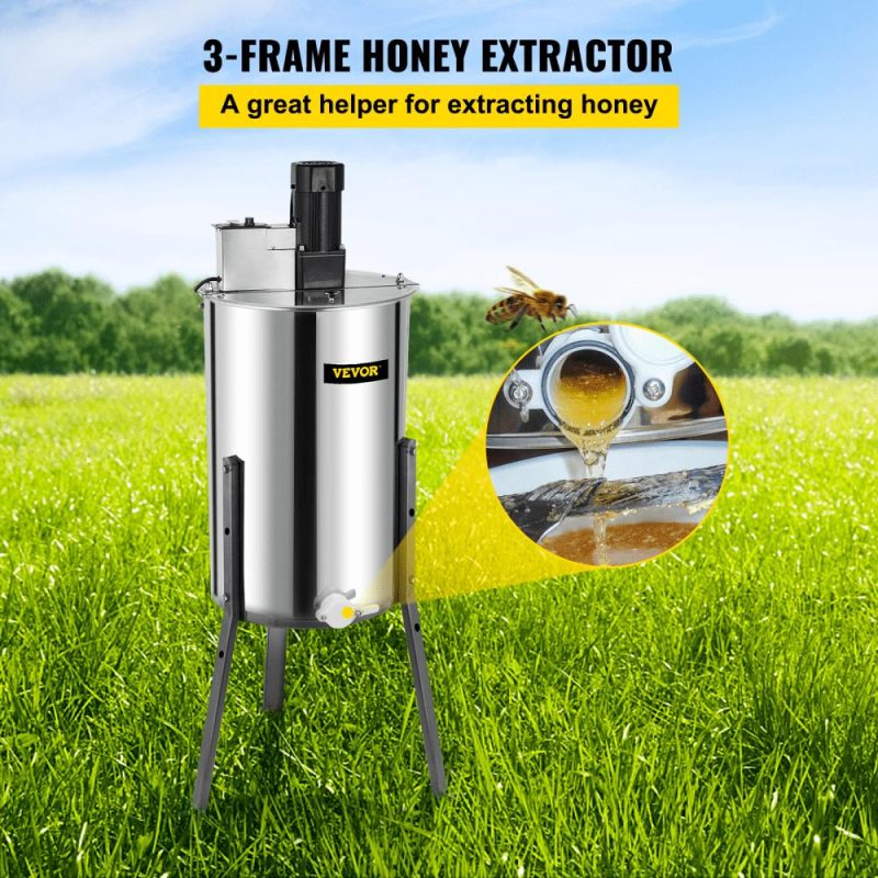 Beekeeping Supplies | Electric Honey Extractor Separator 3 Frame Bee Extractor Stainless Steel Honeycomb Spinner Crank. Beekeeping Extraction Apiary Centrifuge Equipment Agriculture & Forestry Equipment Beekeeping Supplies