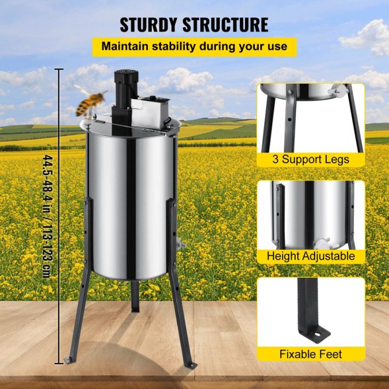 Beekeeping Supplies | Electric Honey Extractor Separator 3 Frame Bee Extractor Stainless Steel Honeycomb Spinner Crank. Beekeeping Extraction Apiary Centrifuge Equipment Agriculture & Forestry Equipment Beekeeping Supplies