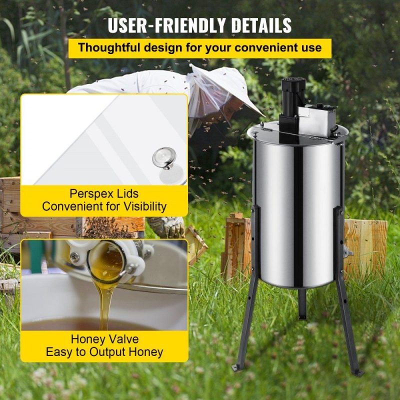 Beekeeping Supplies | Electric Honey Extractor Separator 3 Frame Bee Extractor Stainless Steel Honeycomb Spinner Crank. Beekeeping Extraction Apiary Centrifuge Equipment Agriculture & Forestry Equipment Beekeeping Supplies