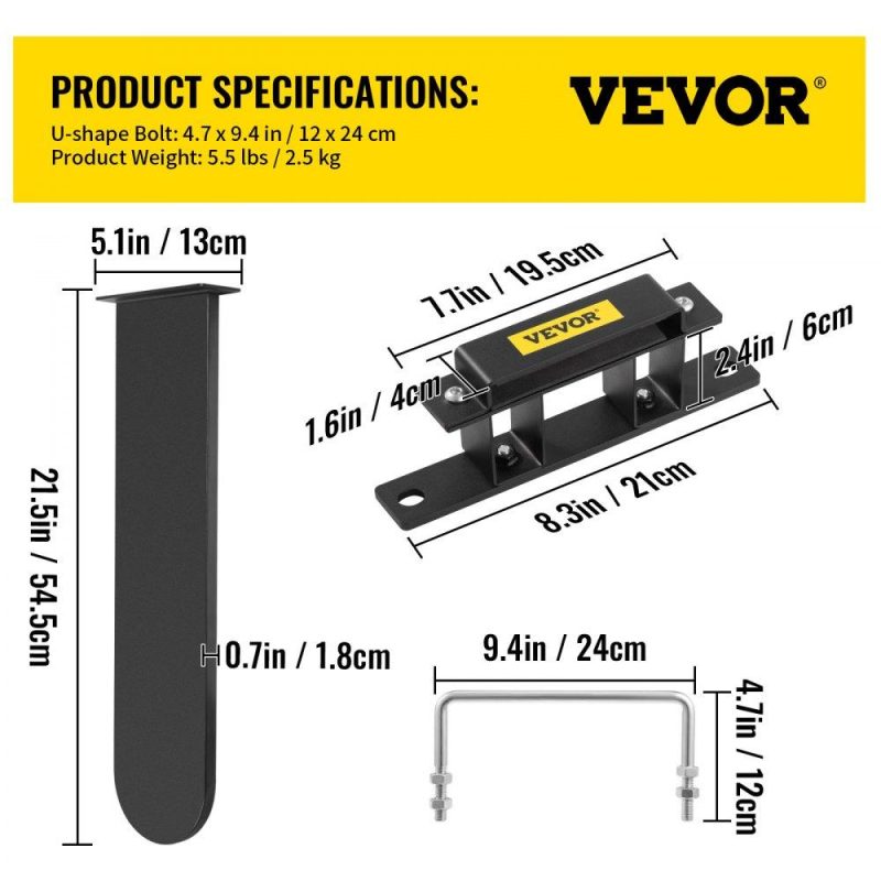 Equipment Parts & Accessories | Chainsaw Holder, 21.5″ x 5.1″ Powder Coated SPCC Steel, Tool Mount Accessories with U-Shape Bolt, Universal Chain Saw Carrier Kit for Tractors, ATVs, UTVs, Trucks, Utility Vehicles, Black Agriculture & Forestry Equipment Equipment Parts & Accessories