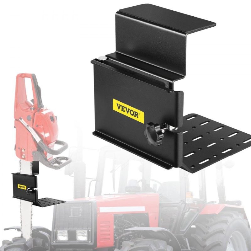 Equipment Parts & Accessories | Chainsaw Holder, Powder Coated Steel Chain, Tool Mount Accessories with U-Shape Bolts, Universal Saw Press Carrier Kit for ATVs, UTVs, Tractors, Trucks, Utility Vehicles, Black Agriculture & Forestry Equipment Equipment Parts & Accessories