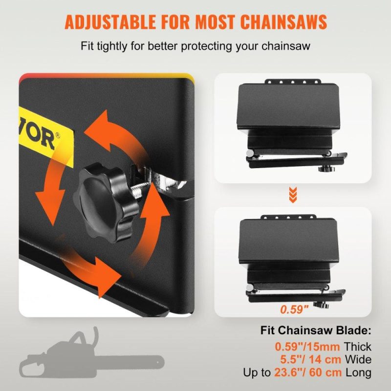 Equipment Parts & Accessories | Chainsaw Holder, Powder Coated Steel Chain, Tool Mount Accessories with U-Shape Bolts, Universal Saw Press Carrier Kit for ATVs, UTVs, Tractors, Trucks, Utility Vehicles, Black Agriculture & Forestry Equipment Equipment Parts & Accessories