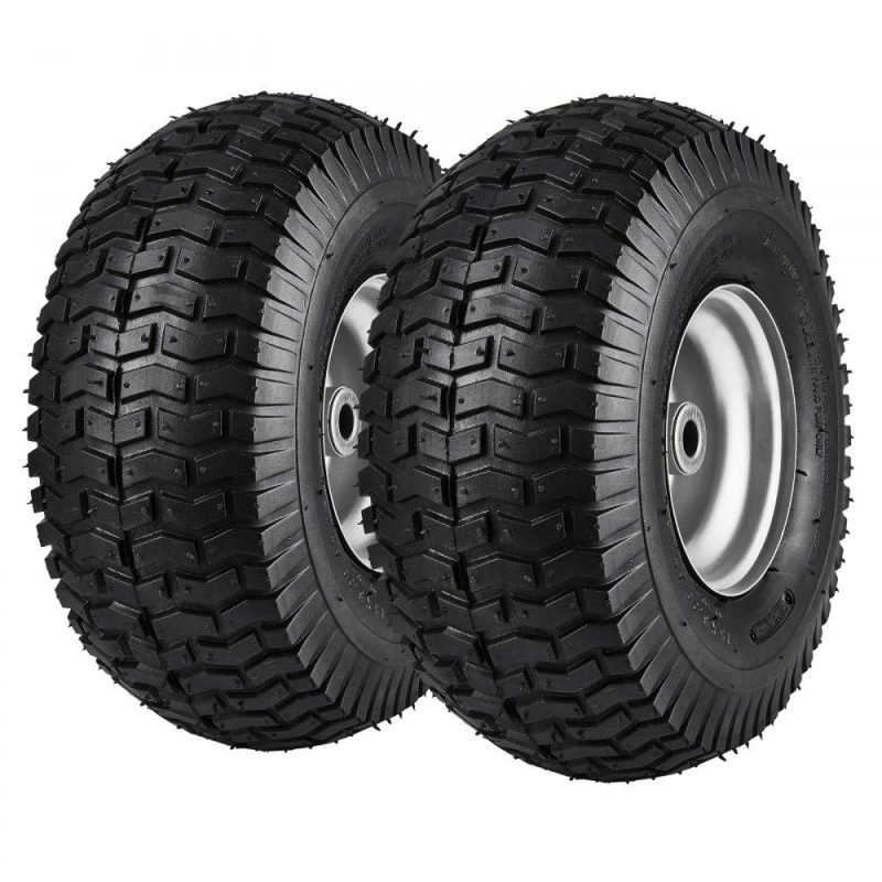 Equipment Parts & Accessories | Lawn Mower Tires, 15×6-6″ Lawn Tractor Tires, 2-Pack Tire and Wheel Assemblies, Turf Pneumatic Tires with 3″ Centered Hub and 3/4″ Bushing Size, 16 PCS Adapters for Riding Mowers Lawn Tractors Agriculture & Forestry Equipment Equipment Parts & Accessories