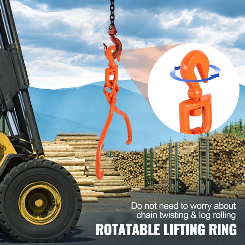 Equipment Parts & Accessories | Log Skidding Tongs, 18 inch 2 Claw Log Lifting Tongs, Heavy Duty Rotating Steel Lumber Skidding Tongs, 772 lbs/350 kg Loading Capacity, Log Lifting, Handling, Dragging & Carrying Tool Agriculture & Forestry Equipment Equipment Parts & Accessories