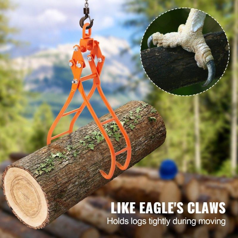 Equipment Parts & Accessories | Timber Claw Hook, 28 inch 4 Claw Log Grapple for Logging Tongs, Swivel Steel Log Lifting Tongs, Eagle Claws Design with 2205 lbs/1000 kg Loading Capacity for Tractors, ATVs, Trucks, Forklifts Agriculture & Forestry Equipment Equipment Parts & Accessories