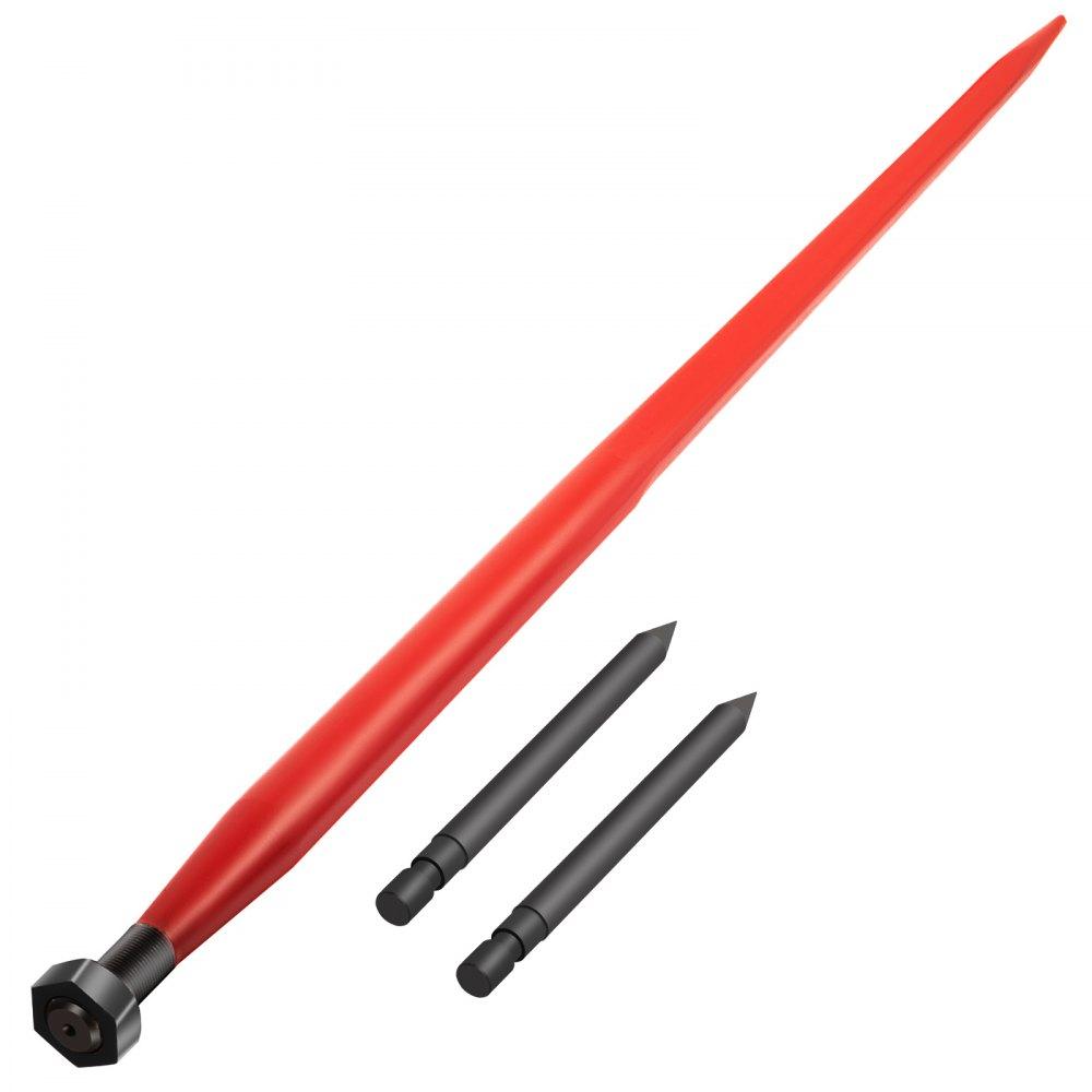 Hay Spear | Hay Spear 49″ Bale Spear 3000 lbs Capacity, Bale Spike Quick Attach Square Hay Bale Spears 1 3/4″ Wide, Red Coated Bale Forks, Bale Hay Spike with 2 Stabilizer Spears Conus 2 Agriculture & Forestry Equipment Hay Spear