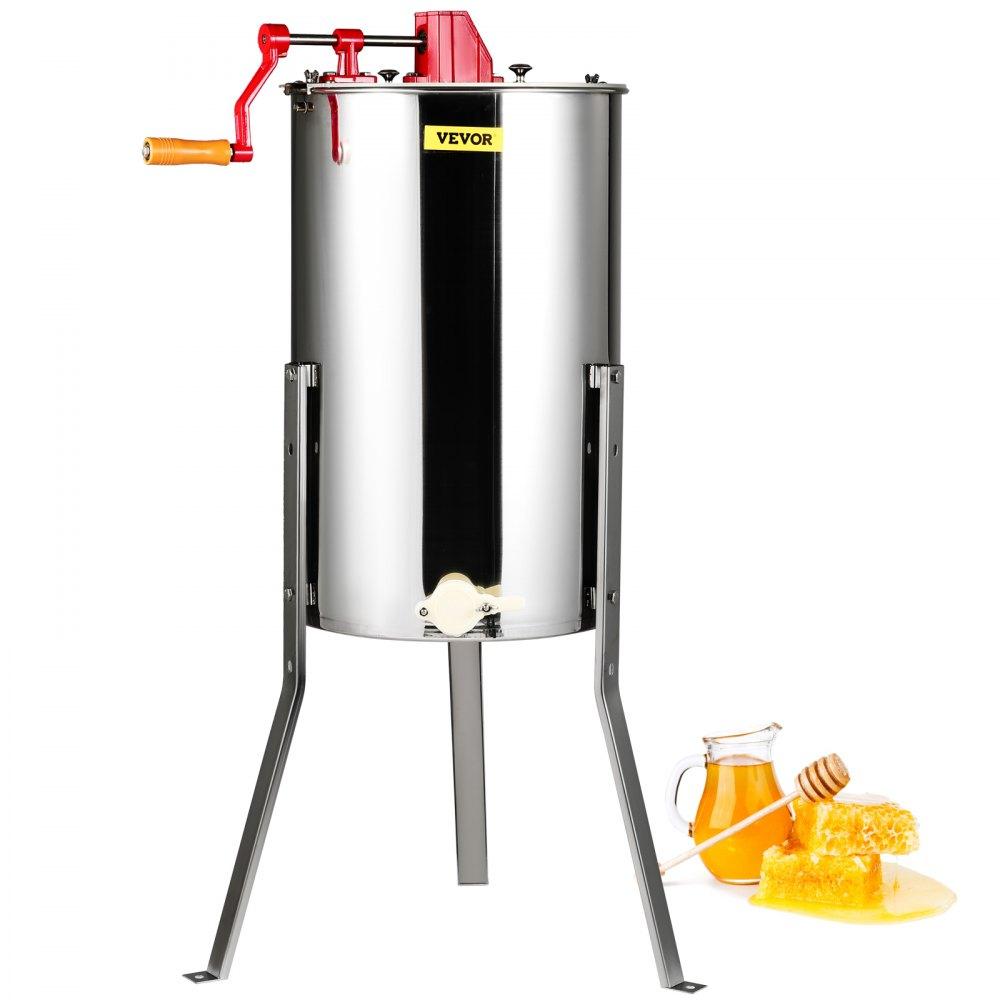 Honey Extractor | Manual Honey Extractor, 3 Frames Honey Spinner Extractor, Stainless Steel Beekeeping Extraction, Honeycomb Drum Spinner with Lid, Apiary Centrifuge Equipment with Height Adjustable Stand Agriculture & Forestry Equipment Beekeeping Supplies