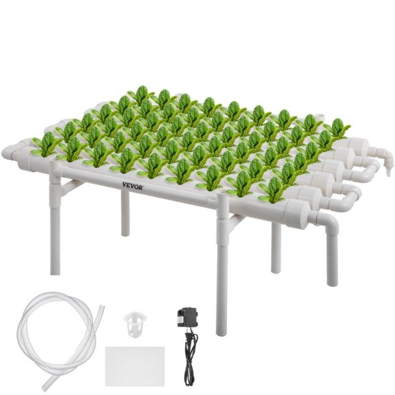 Hydroponics | 1 Layers 54 Plant Sites Hydroponic Site Grow Kit 6 Pipes Hydroponic Growing System Water Culture Garden Plant System for Leafy Vegetables Lettuce Herb Celery Cabbage Hydroponics Hydroponics