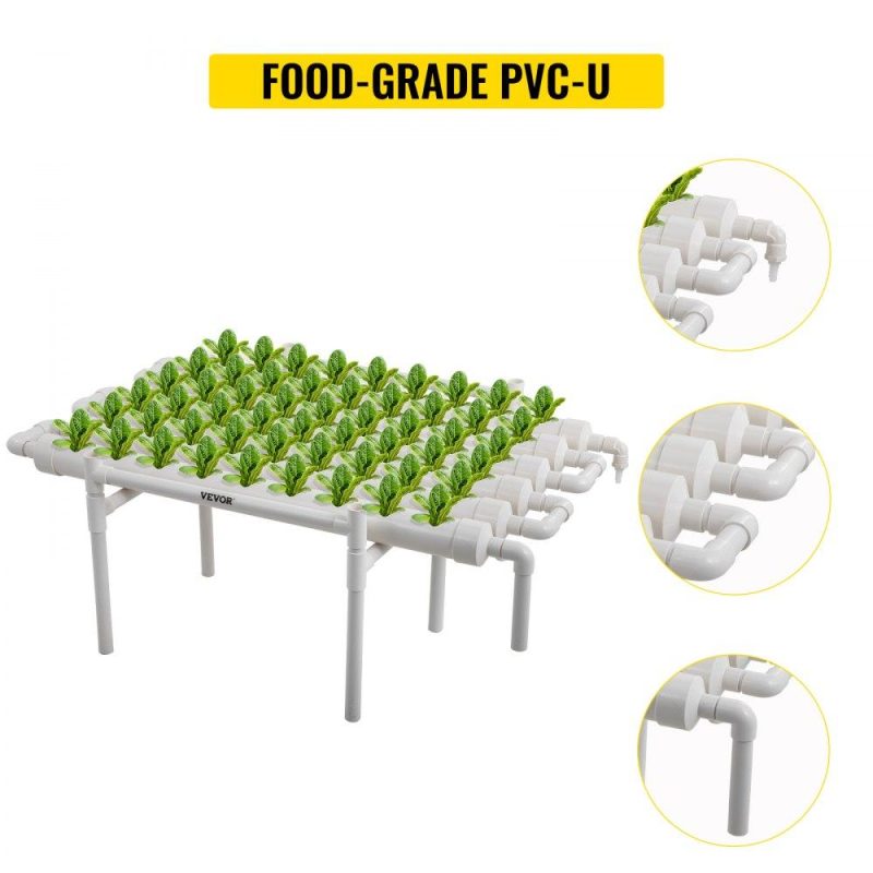 Hydroponics | 1 Layers 54 Plant Sites Hydroponic Site Grow Kit 6 Pipes Hydroponic Growing System Water Culture Garden Plant System for Leafy Vegetables Lettuce Herb Celery Cabbage Hydroponics Hydroponics