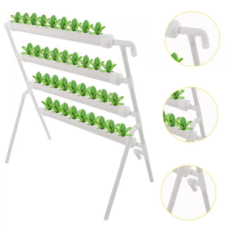 Hydroponics | 4 Layers 36 Plant Sites Hydroponic Site Grow Kit 4 Pipes Hydroponic Growing System Water Culture Garden Plant System for Leafy Vegetables Lettuce Herb Celery Hydroponics Hydroponics