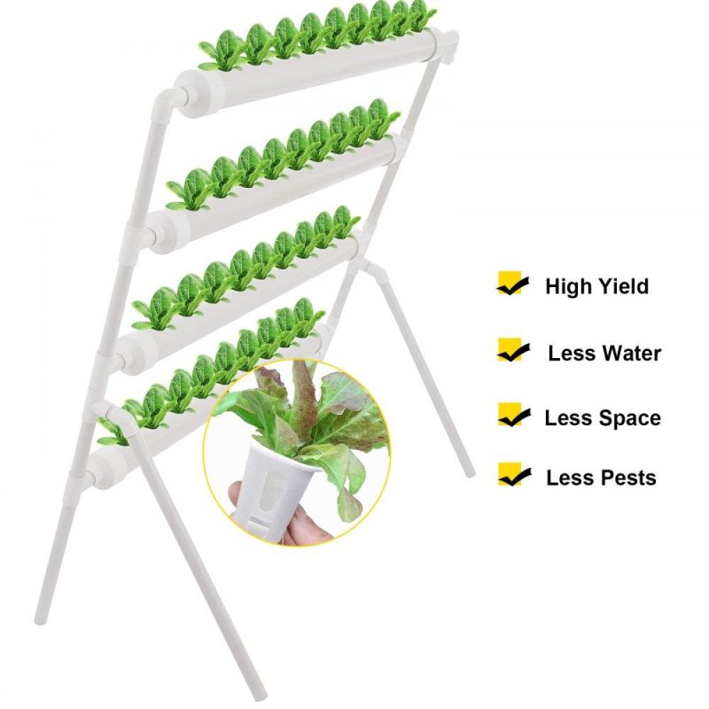 Hydroponics | 4 Layers 36 Plant Sites Hydroponic Site Grow Kit 4 Pipes Hydroponic Growing System Water Culture Garden Plant System for Leafy Vegetables Lettuce Herb Celery Hydroponics Hydroponics