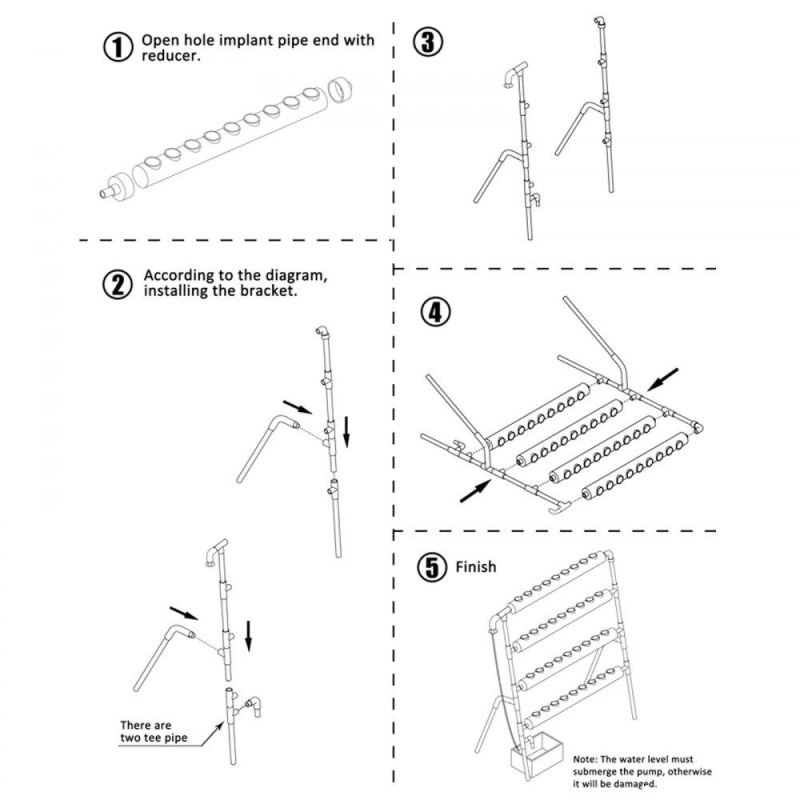 Hydroponics | 4 Layers 36 Plant Sites Hydroponic Site Grow Kit 4 Pipes Hydroponic Growing System Water Culture Garden Plant System for Leafy Vegetables Lettuce Herb Celery Hydroponics Hydroponics