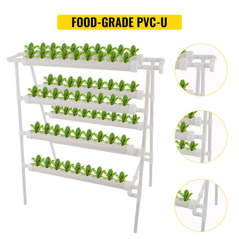 Hydroponics | 4 Layers 72 Plant Sites Hydroponic Site Grow Kit 8 Pipes Hydroponic Growing System Water Culture Garden Plant System for Leafy Vegetables Lettuce Herb Celery Cabbage Hydroponics Hydroponics