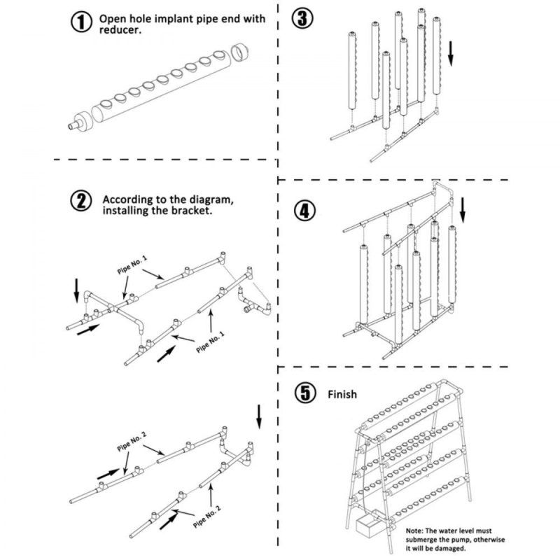 Hydroponics | 4 Layers 72 Plant Sites Hydroponic Site Grow Kit 8 Pipes Hydroponic Growing System Water Culture Garden Plant System for Leafy Vegetables Lettuce Herb Celery Cabbage Hydroponics Hydroponics