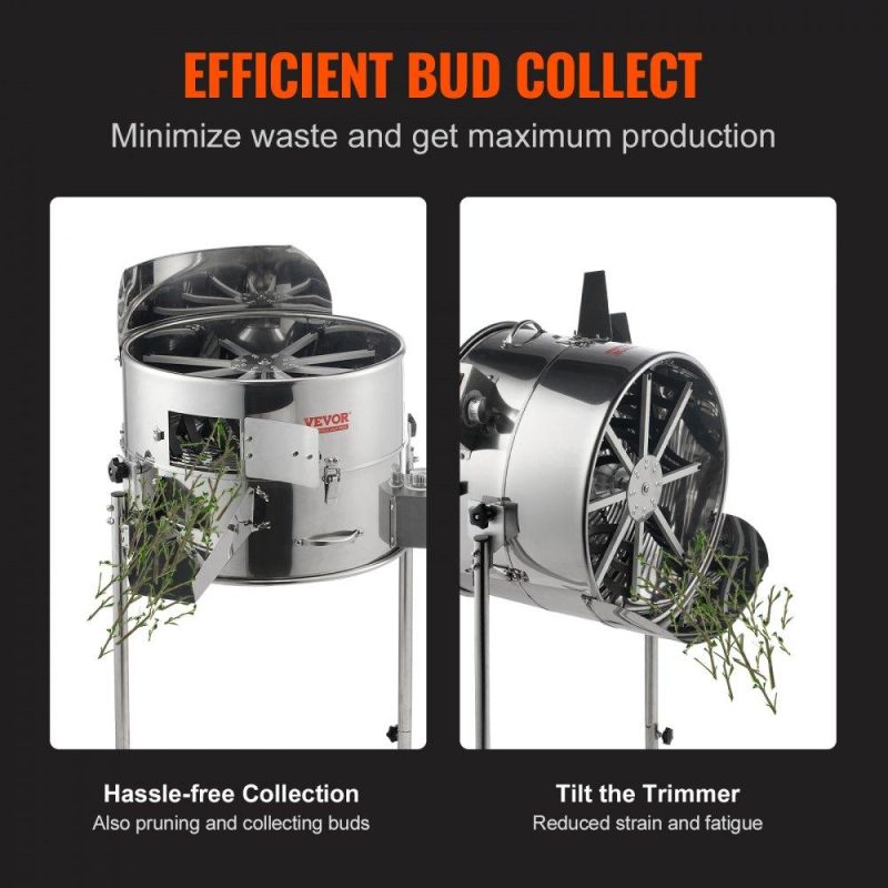 Hydroponics | Electric Bud Trimmer, 19” Electric Leaf Trimmer Machine with 60W Adjustable Speed, Tillable Trimmer with Stainless-Steel Blades, Bud Leaf Trimmer Mesh Bag & Hand Pruner Included for Leaves, Bud Hydroponics Hydroponics