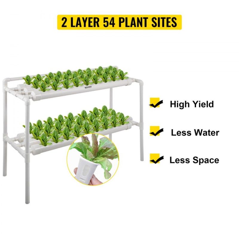 Hydroponics | Hydroponic Grow Kit 6 Pipes 2 Layers 54 Plant Sites Vegetables Melons Hybrid Hydroponics Hydroponics