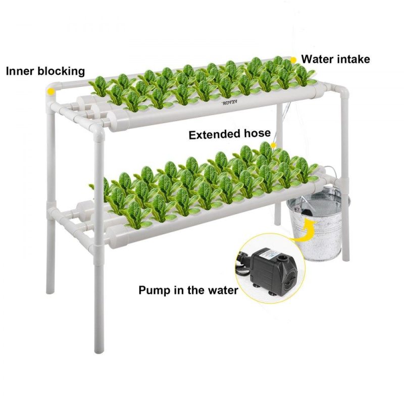 Hydroponics | Hydroponic Grow Kit 6 Pipes 2 Layers 54 Plant Sites Vegetables Melons Hybrid Hydroponics Hydroponics