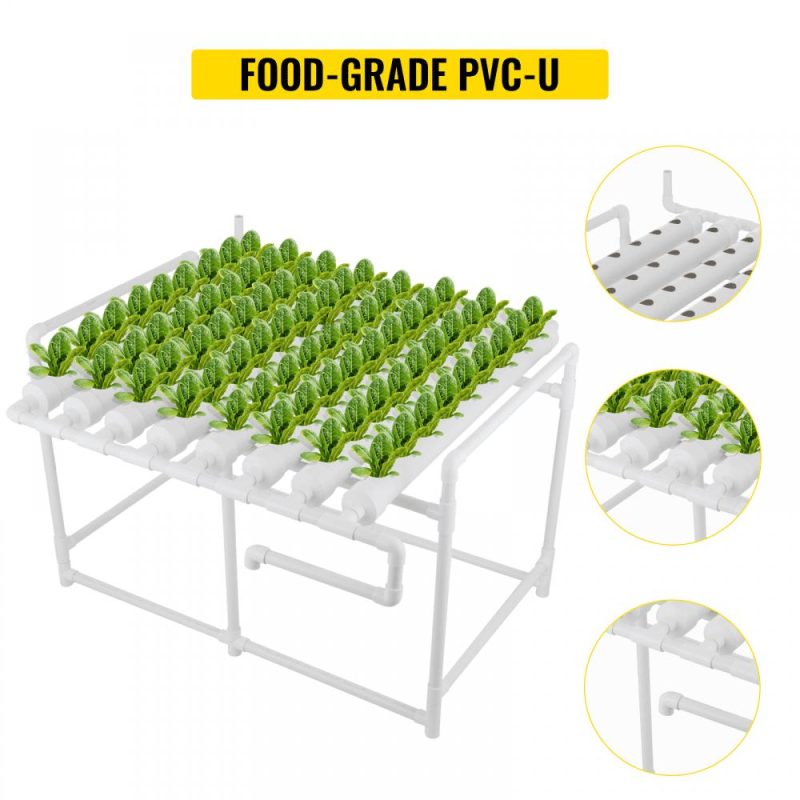 Hydroponics | Hydroponic Grow Kit 72 Sites 8 Pipe NFT PVC Hydroponic Pipe Home Balcony Garden Grow Kit Hydroponic Soilless Plant Growing Systems Vegetable Planting Grow Kit Hydroponics Hydroponics