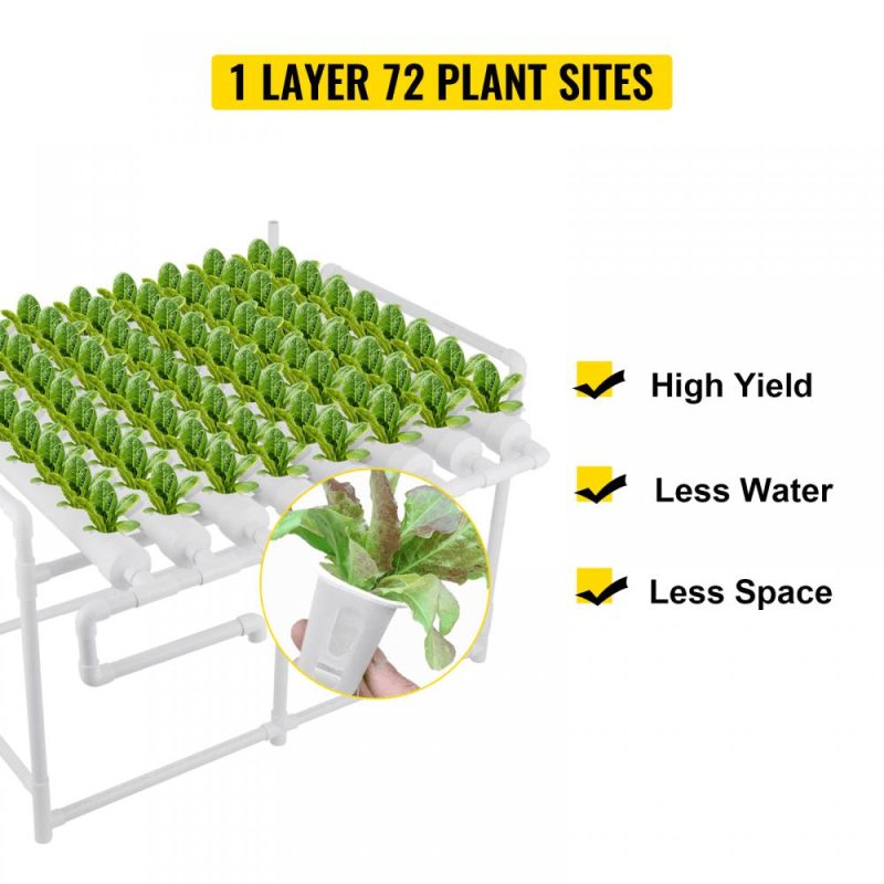 Hydroponics | Hydroponic Grow Kit 72 Sites 8 Pipe NFT PVC Hydroponic Pipe Home Balcony Garden Grow Kit Hydroponic Soilless Plant Growing Systems Vegetable Planting Grow Kit Hydroponics Hydroponics