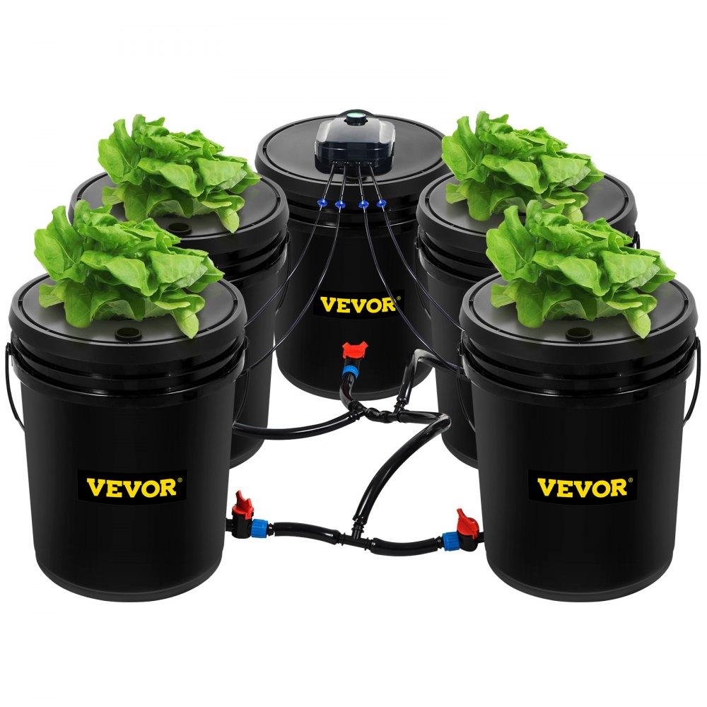 Hydroponics | Hydroponics Deep Water Culture DWC Hydroponic System 5 Gallon 5 Buckets Hydroponics Hydroponics