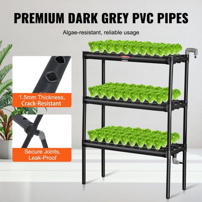 Hydroponics | Hydroponics Growing System 108 Sites 3-Layer Hydroponic Grow Kit PVC Pipes Hydroponics Hydroponics