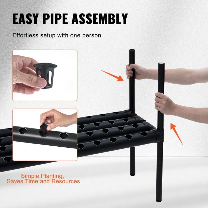 Hydroponics | Hydroponics Growing System 108 Sites 3-Layer Hydroponic Grow Kit PVC Pipes Hydroponics Hydroponics