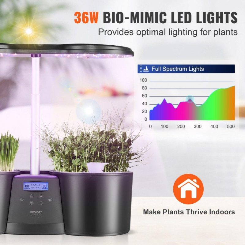 Hydroponics | Hydroponics Growing System, 12 Pods Indoor Growing System, Indoor Herb Garden with Full-Spectrum LED Grow Light, Indoor Gardening System Height Adjustable, 4.2L Water Tank, Auto Timer Hydroponics Hydroponics