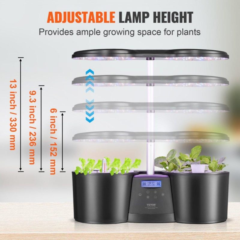 Hydroponics | Hydroponics Growing System, 12 Pods Indoor Growing System, Indoor Herb Garden with Full-Spectrum LED Grow Light, Indoor Gardening System Height Adjustable, 4.2L Water Tank, Auto Timer Hydroponics Hydroponics