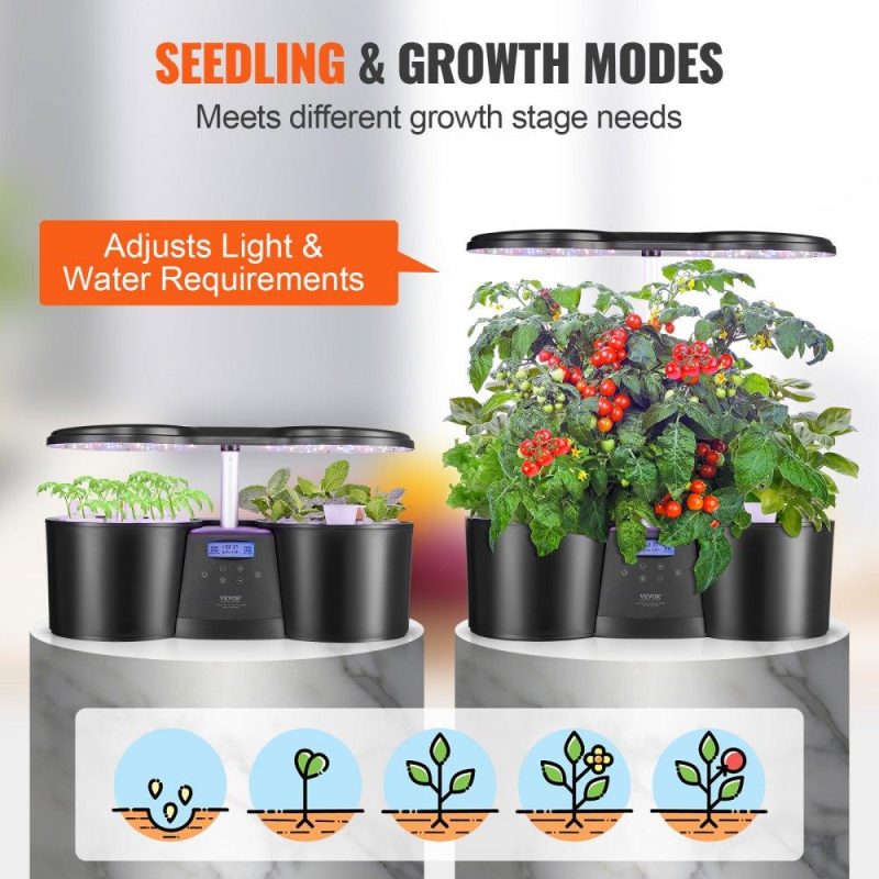 Hydroponics | Hydroponics Growing System, 12 Pods Indoor Growing System, Indoor Herb Garden with Full-Spectrum LED Grow Light, Indoor Gardening System Height Adjustable, 4.2L Water Tank, Auto Timer Hydroponics Hydroponics