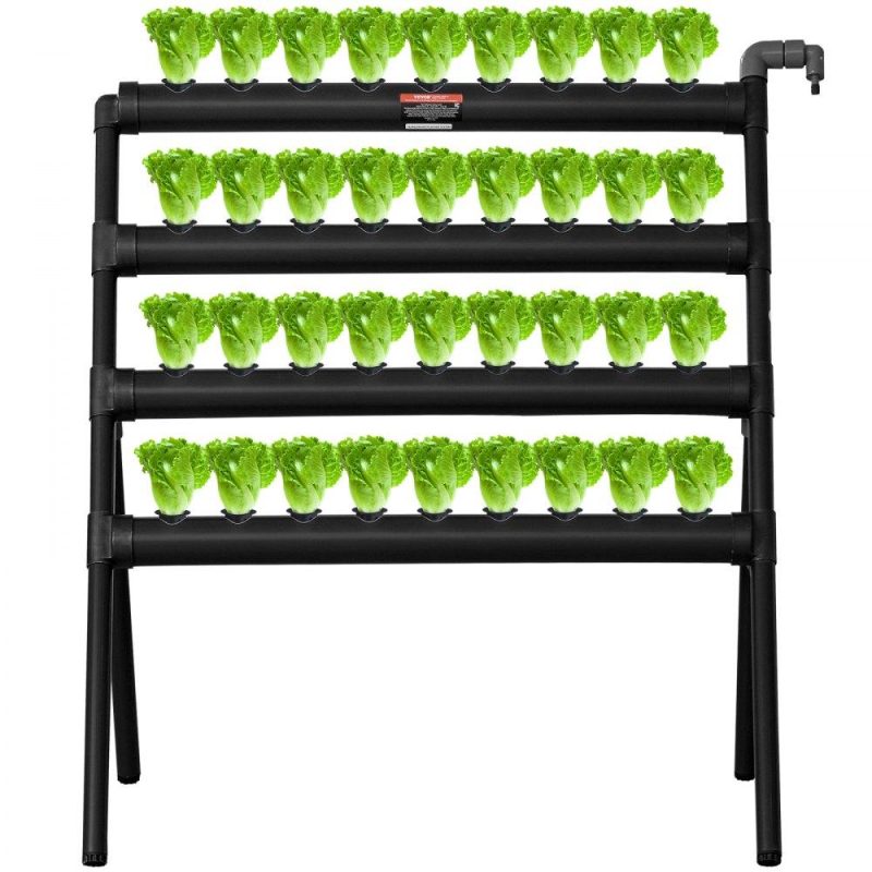 Hydroponics | Hydroponics Growing System 36 Sites 4-Layer Hydroponic Grow Kit PVC Pipes Hydroponics Hydroponics