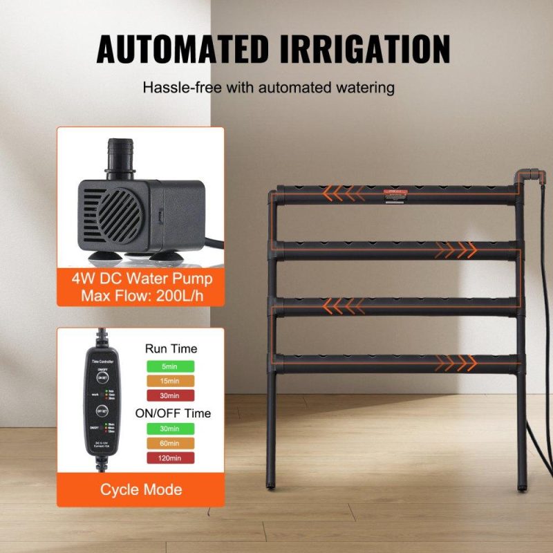 Hydroponics | Hydroponics Growing System 36 Sites 4-Layer Hydroponic Grow Kit PVC Pipes Hydroponics Hydroponics
