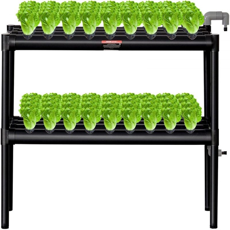 Hydroponics | Hydroponics Growing System 72 Sites 2-Layer Hydroponic Grow Kit PVC Pipes Hydroponics Hydroponics