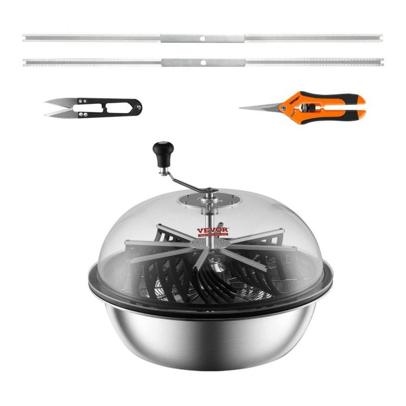 Hydroponics | Leaf Bowl Trimmer, 24” Trimmer Bowl, Manual Bud Trimmer with Stainless-Steel Blades for Twisted Spin Cut, Clear Visibility Dome and Hand Pruner Included, for Cutting Leaves, Buds, Flowers Hydroponics Hydroponics