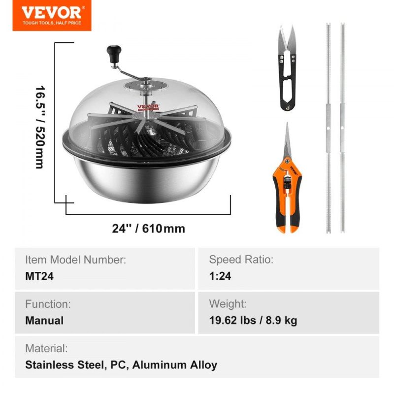 Hydroponics | Leaf Bowl Trimmer, 24” Trimmer Bowl, Manual Bud Trimmer with Stainless-Steel Blades for Twisted Spin Cut, Clear Visibility Dome and Hand Pruner Included, for Cutting Leaves, Buds, Flowers Hydroponics Hydroponics