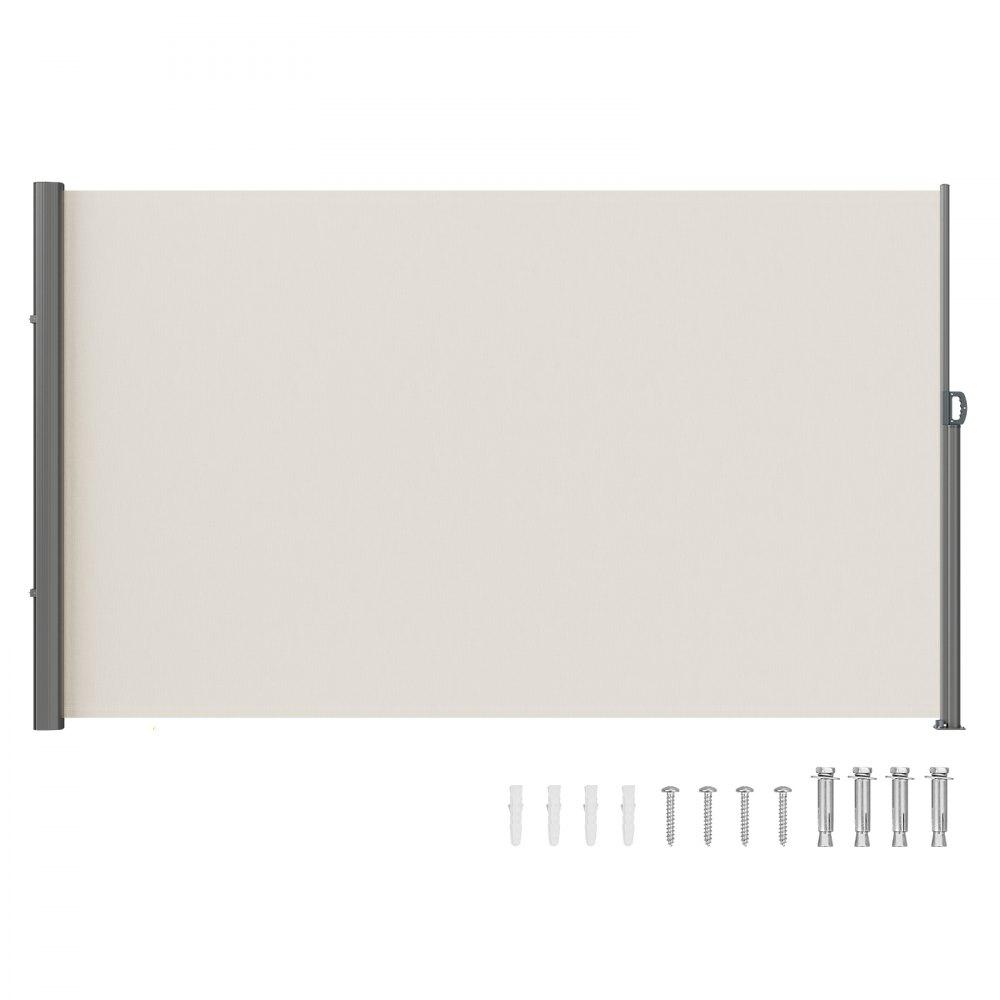 Landscaping & Shade | Beige Retractable 71”*118” Awning-Rugged Full Aluminum Rust-Proof; Patio Sunshine Screen; Privacy Divider; Wind Screen. Longer Service Life, Suitable for Courtyard, Roof Terraces and Pools Beige Landscaping & Shade Beige