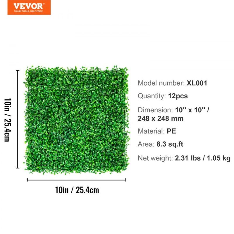 Landscaping & Shade | 12PCS 10×10 inch Artificial Boxwood Panels, Boxwood Hedge Wall Mat,Artificial Grass Backdrop Wall, Privacy Hedge Screen UV Protected for Outdoor Indoor Garden Fence Backyard Landscaping & Shade Landscaping & Shade