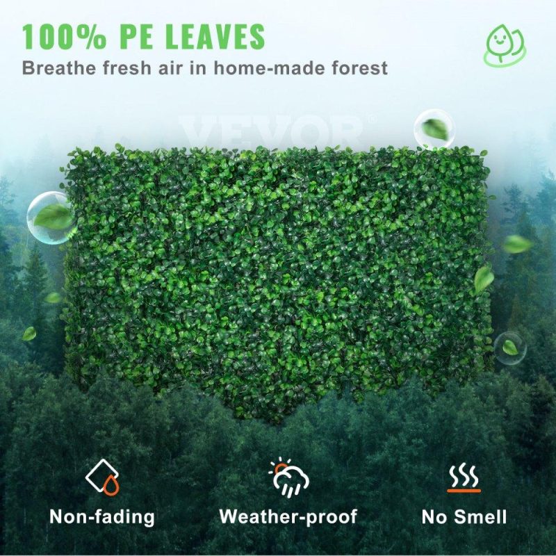 Landscaping & Shade | 12PCS 24″x16″ Grass Wall Panels for 32 SQ Feet, Boxwood Hedge Wall Panels, Artificial Grass Backdrop Wall 1.6″, Privacy Hedge Screen UV Protected for Outdoor Indoor Garden Fence Backyard Landscaping & Shade Landscaping & Shade