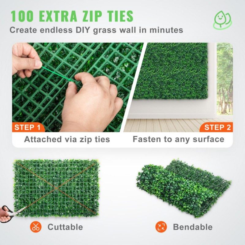 Landscaping & Shade | 12PCS 24″x16″ Grass Wall Panels for 32 SQ Feet, Boxwood Hedge Wall Panels, Artificial Grass Backdrop Wall 1.6″, Privacy Hedge Screen UV Protected for Outdoor Indoor Garden Fence Backyard Landscaping & Shade Landscaping & Shade