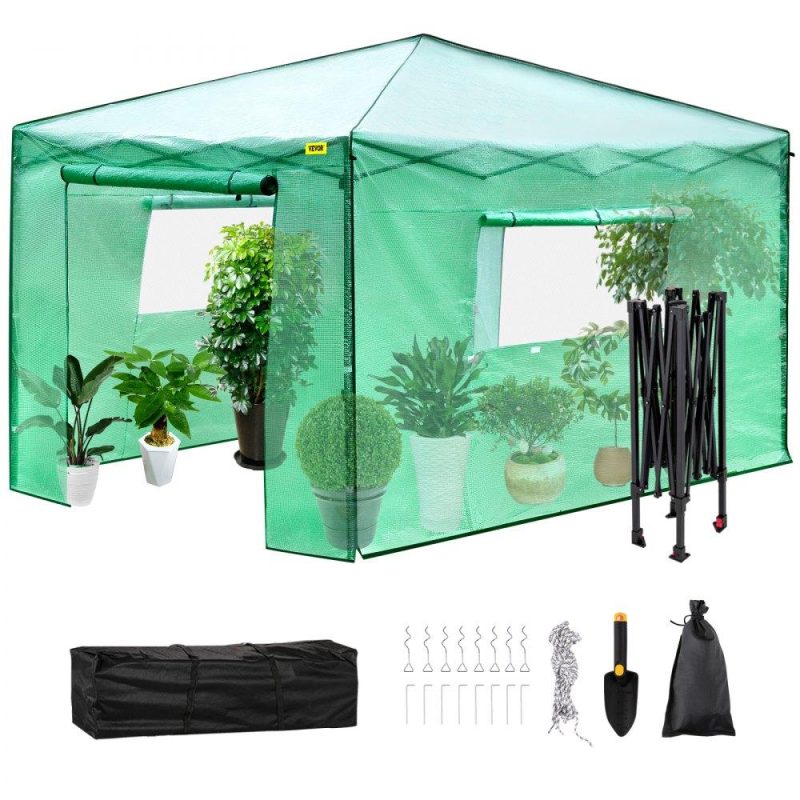 Landscaping & Shade | 12’x 8’x 8′ Pop-Up Greenhouse, Set Up in Minutes, Portable Greenhouse with Doors & Windows. High Strength PE Cover & Powder-Coated Steel Construction Landscaping & Shade Landscaping & Shade