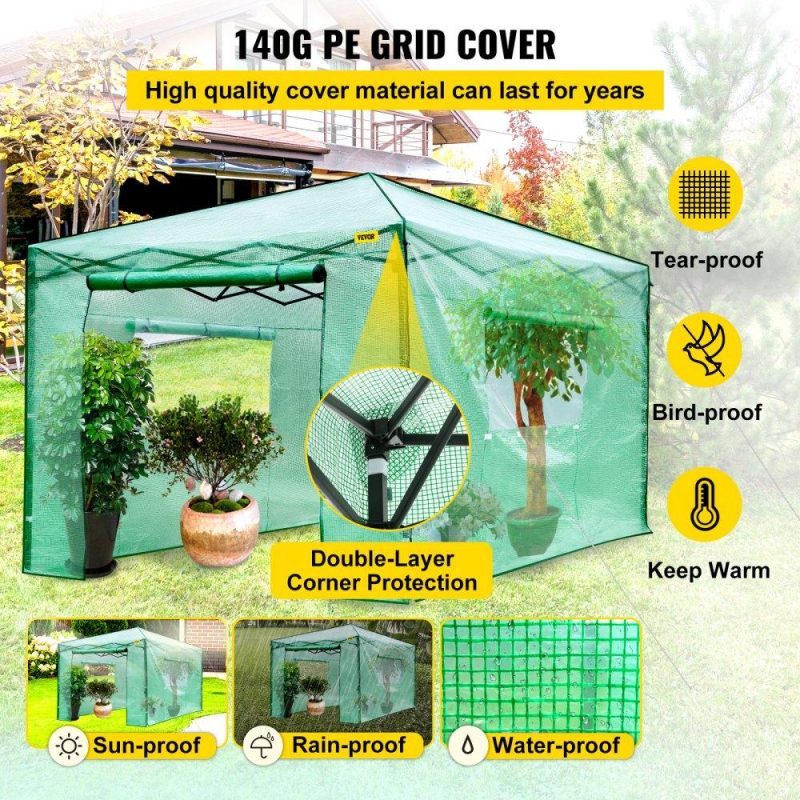 Landscaping & Shade | 12’x 8’x 8′ Pop-Up Greenhouse, Set Up in Minutes, Portable Greenhouse with Doors & Windows. High Strength PE Cover & Powder-Coated Steel Construction Landscaping & Shade Landscaping & Shade