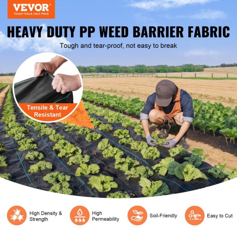 Landscaping & Shade | 13FTx108FT Premium Heavy Duty Weed Barrier Landscape Fabric, 5OZ Woven Geotextile Fabric Under Gravel, High Permeability for Weed Blocker Weed Mat, Driveway Fabric, Weed Control Garden Cloth Landscaping & Shade Landscaping & Shade