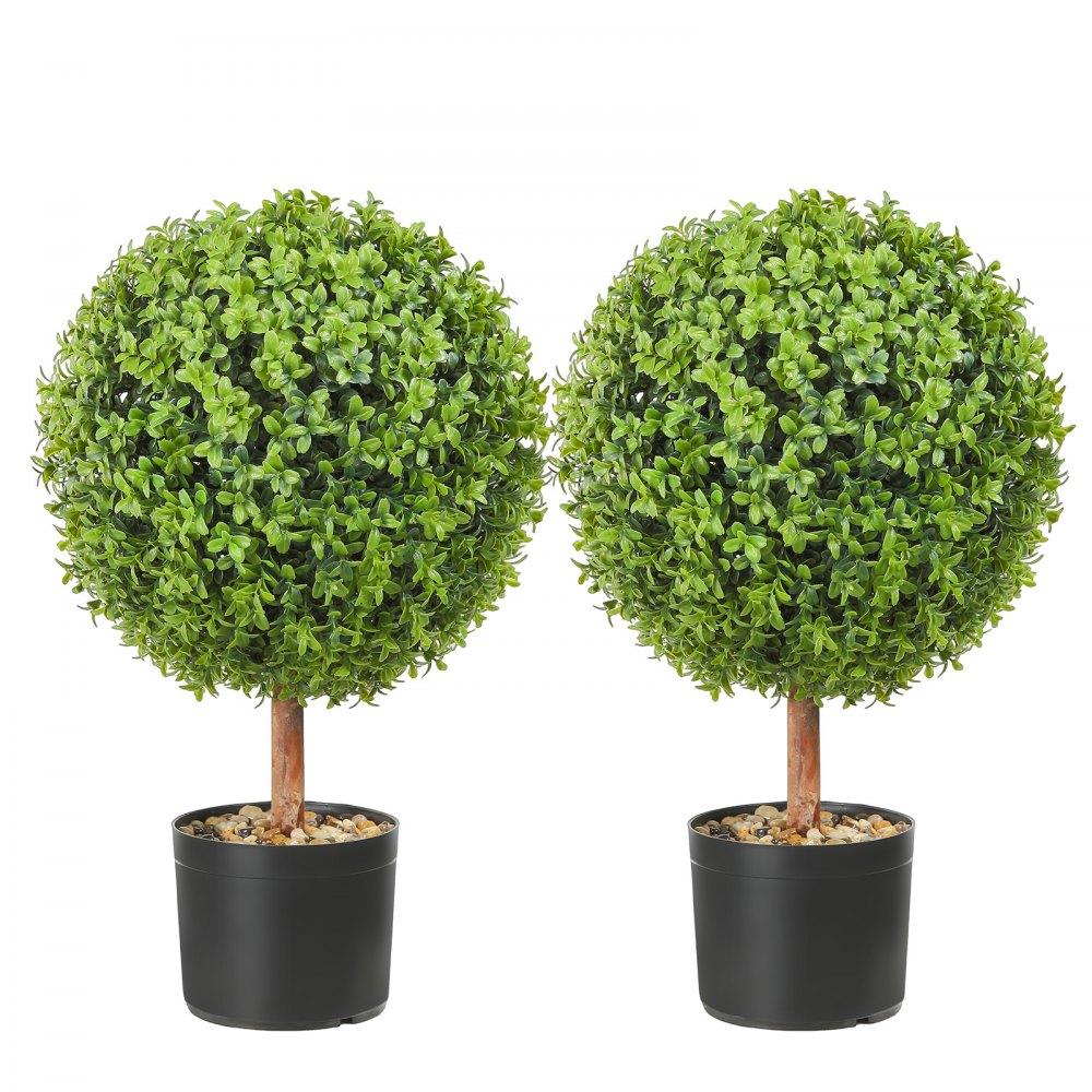 Landscaping & Shade | 2x Artificial Boxwood Ball Ø40,6cm Garden Deco Boxwood in Flowerpot Ball Artificial Boxwood Ball Artificial Plant made of PE, Wood, PP incl. 4 pcs. Decorative butterflies and 10 pcs. Replacement Landscaping & Shade Landscaping & Shade