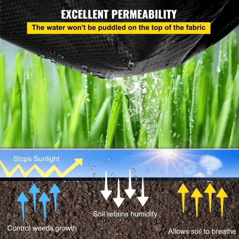 Landscaping & Shade | 3FTx300FT Premium Weed Barrier Fabric Heavy Duty 3.2OZ, Woven Weed Control Fabric, High Permeability Good for Flower Bed, Geotextile Fabric for Underlayment, Polyethylene Ground Cover Landscaping & Shade Landscaping & Shade