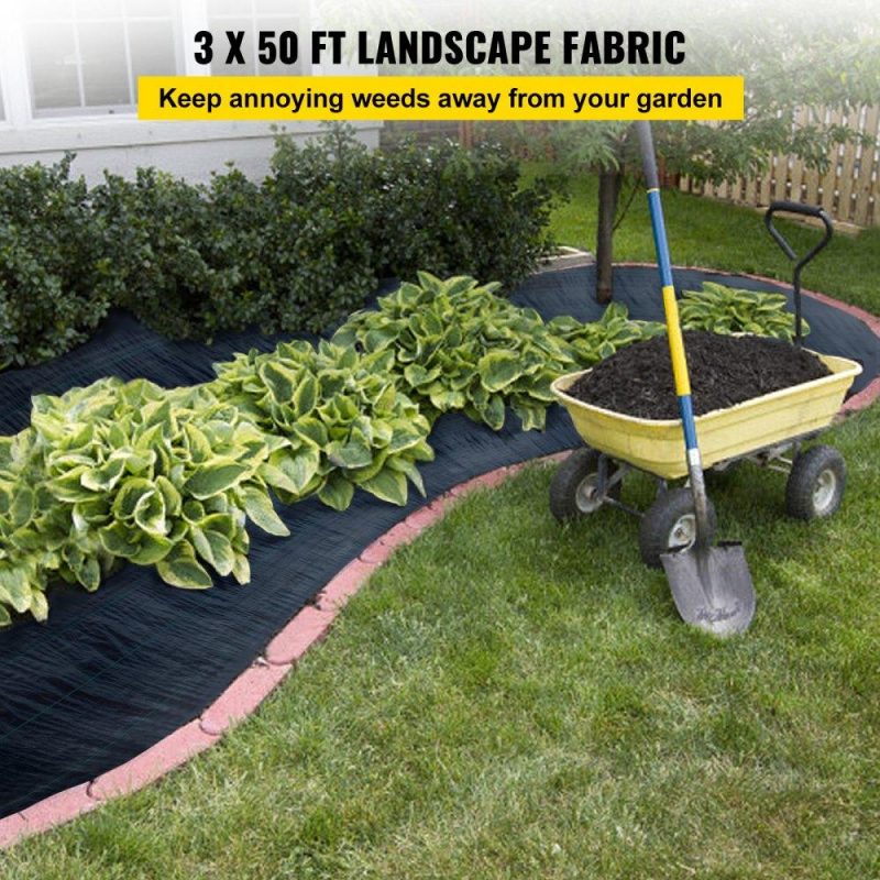 Landscaping & Shade | 3FTx50FT Premium Weed Barrier Fabric Heavy Duty 5OZ, Woven Weed Control Fabric, High Permeability Good for Flower Bed, Geotextile Fabric for Underlayment, Polyethylene Ground Cover Landscaping & Shade Landscaping & Shade