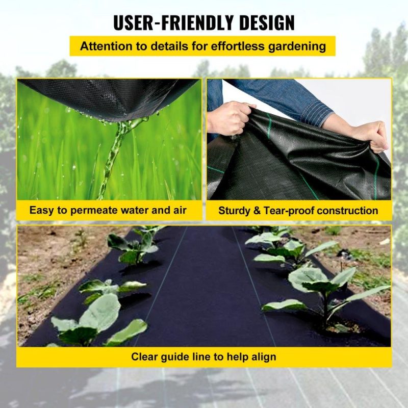 Landscaping & Shade | 3FTx50FT Premium Weed Barrier Fabric Heavy Duty 5OZ, Woven Weed Control Fabric, High Permeability Good for Flower Bed, Geotextile Fabric for Underlayment, Polyethylene Ground Cover Landscaping & Shade Landscaping & Shade