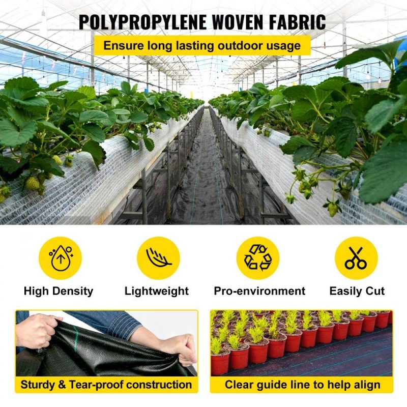 Landscaping & Shade | 6FT300FT Premium Weed Barrier Fabric Heavy Duty 2.4OZ, Woven Weed Control Fabric, High Permeability Good for Flower Bed, Geotextile Fabric for Underlayment, Polyethylene Ground Cover Landscaping & Shade Landscaping & Shade