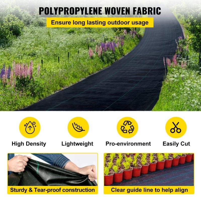 Landscaping & Shade | 6FTx300FT Premium Weed Barrier Fabric Heavy Duty 3.2OZ, Woven Weed Control Fabric, High Permeability Good for Flower Bed, Geotextile Fabric for Underlayment, Polyethylene Ground Cover Landscaping & Shade Landscaping & Shade