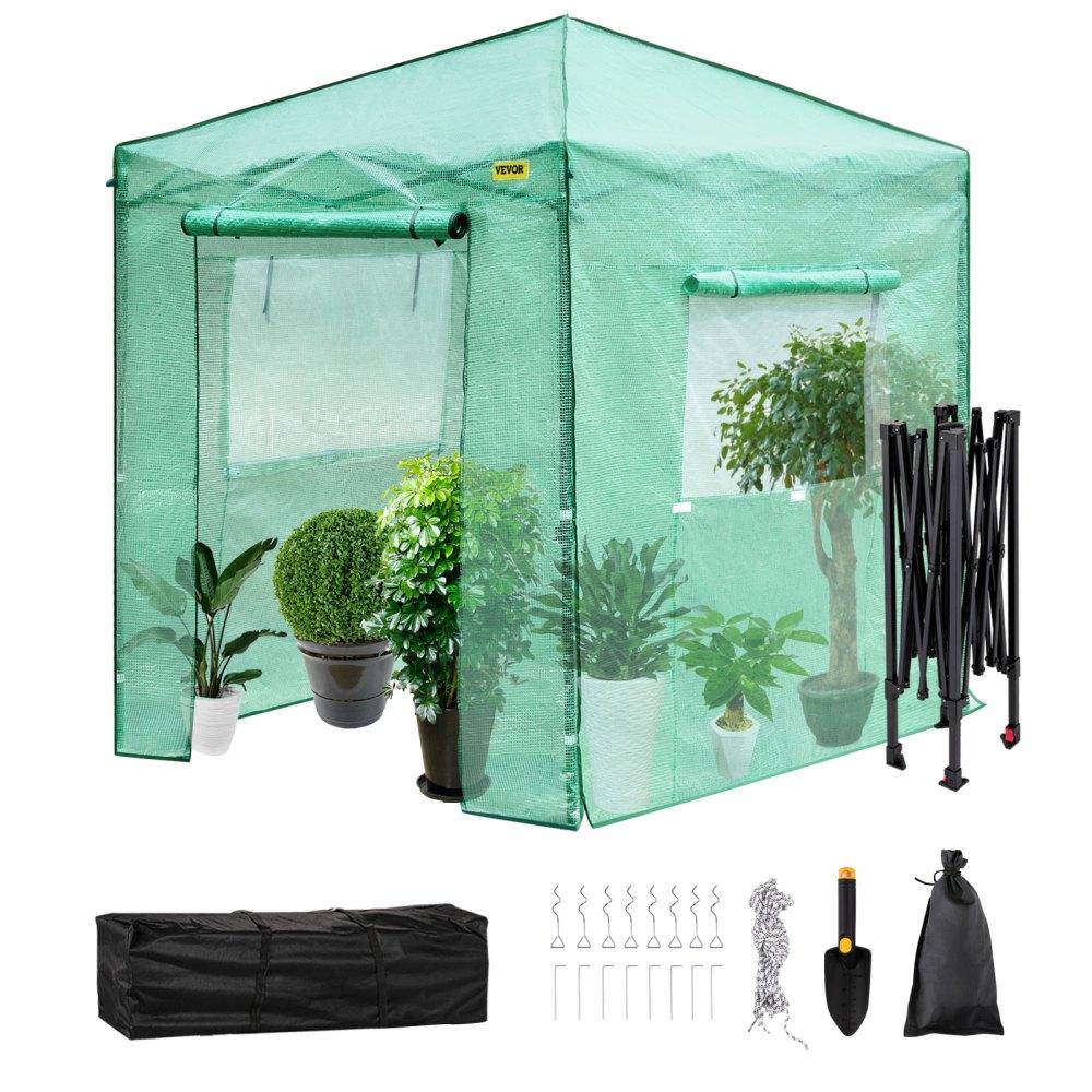 Landscaping & Shade | 8’x 6’x 8′ Pop-Up Greenhouse, Set Up in Minutes, Portable Greenhouse with Doors & Windows. High Strength PE Cover & Powder-Coated Steel Construction Landscaping & Shade Landscaping & Shade